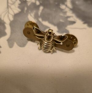 Gold Toned Handmade Bee Pin Brooch